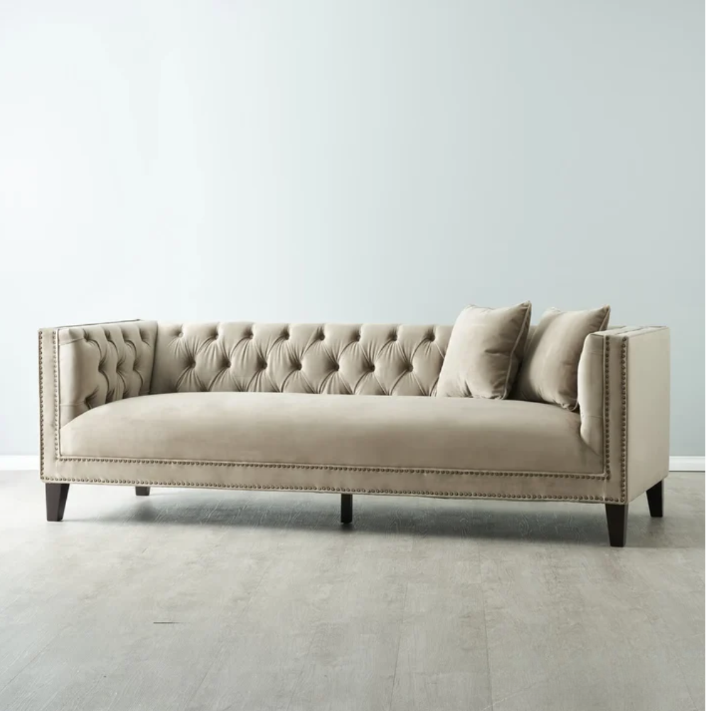 Vogue Velvet Tufted 3-Seater Sofa